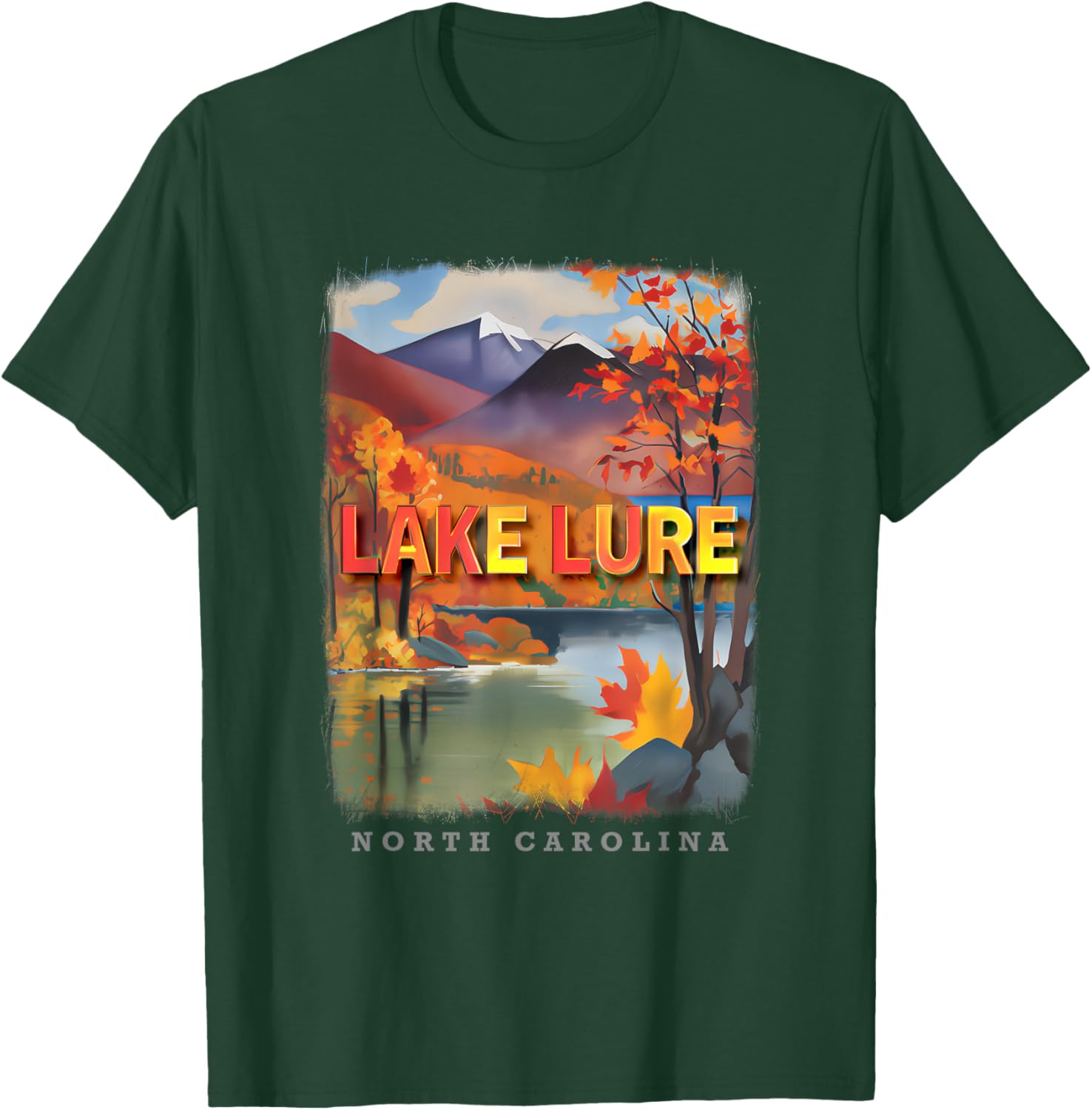Lake Lure North Carolina NC Mountain Majesty SD317 T-Shirt - T-Shirt | Forest