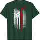 Hockey Stick USA Flag Sports Patriotic Ice Hockey Player T-Shirt - T-Shirt | Forest