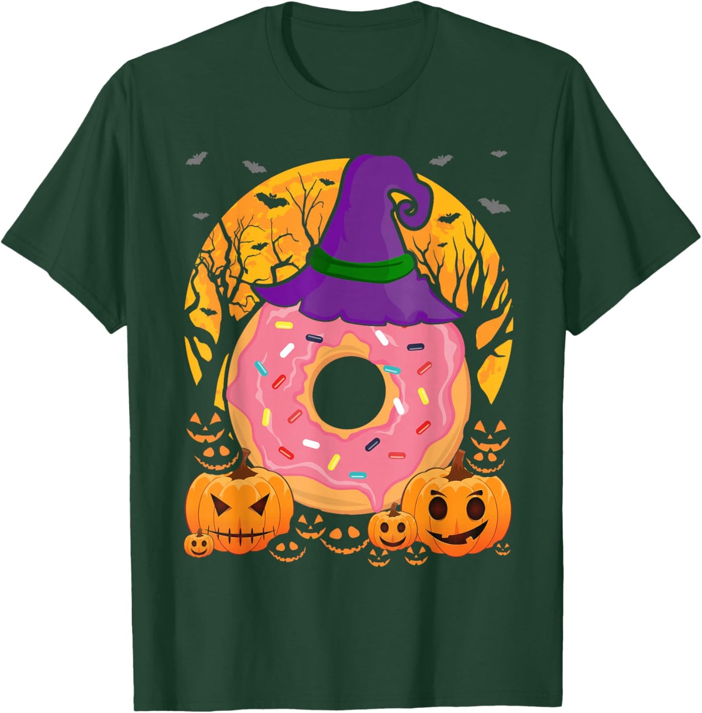 Halloween Donut Cute Food Costume Pastry Chef Men Women Kids T-Shirt - T-Shirt | Forest