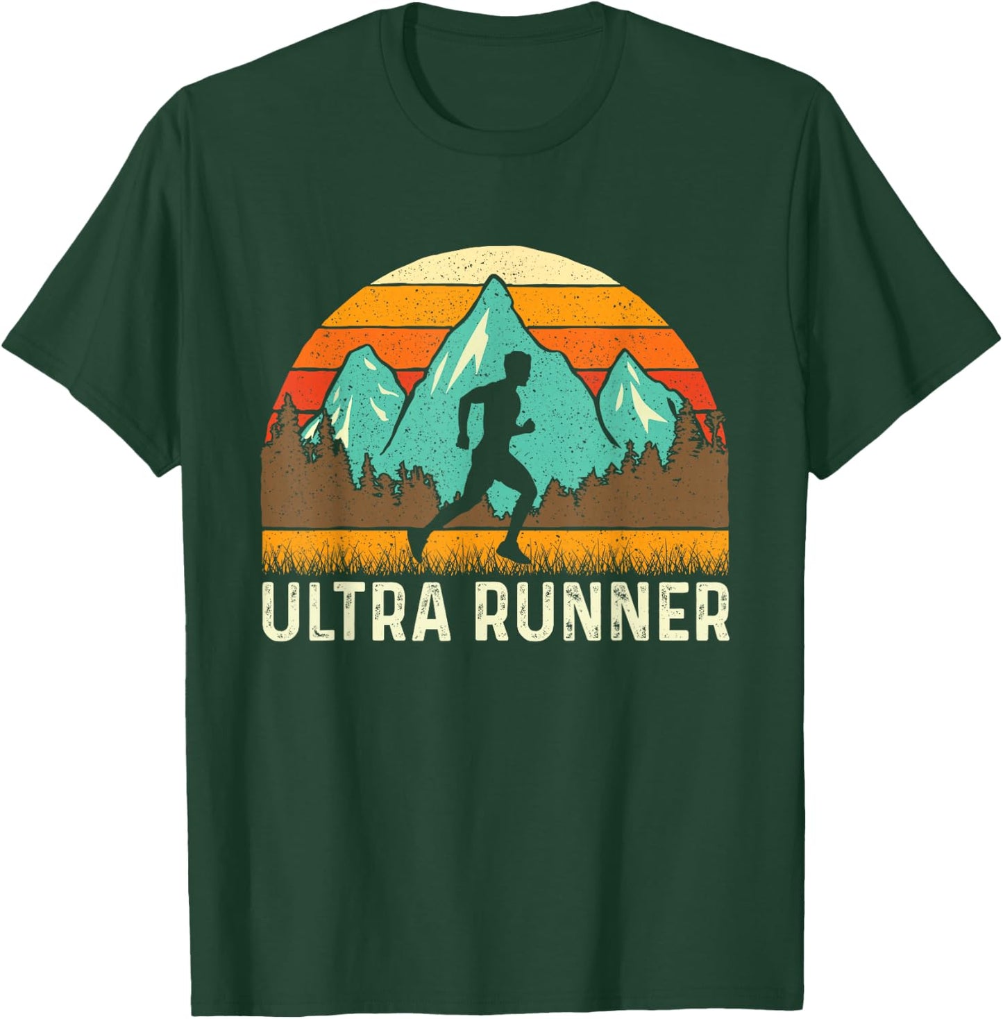 Ultra Runner - Vintage Marathon Race Long Distance Running T-Shirt - T-Shirt | Forest