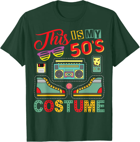This Is My 50s Costume Shirt 1950s Retro Vintage 50s Party T-Shirt - T-Shirt | Forest