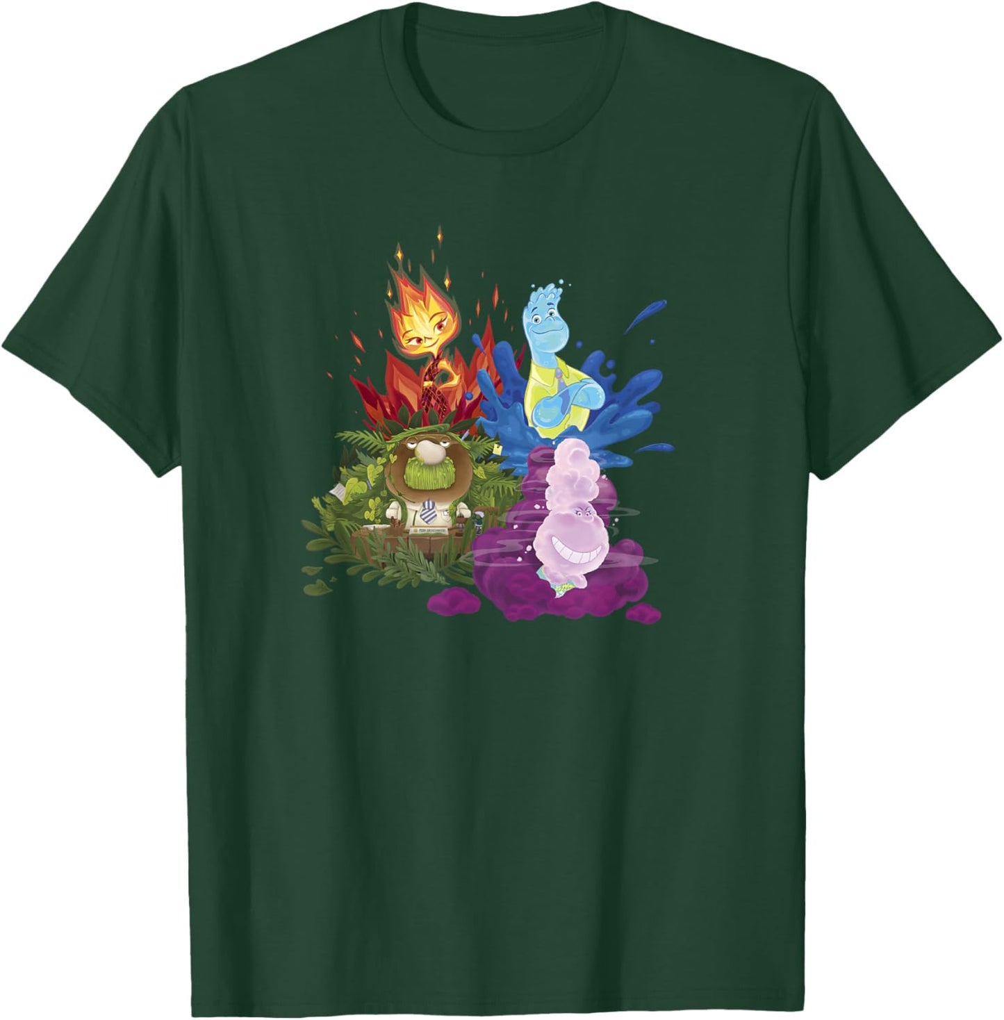 Disney Pixar Elemental Four Elements Group Shot Poster T-Shirt - T-Shirt | Forest
