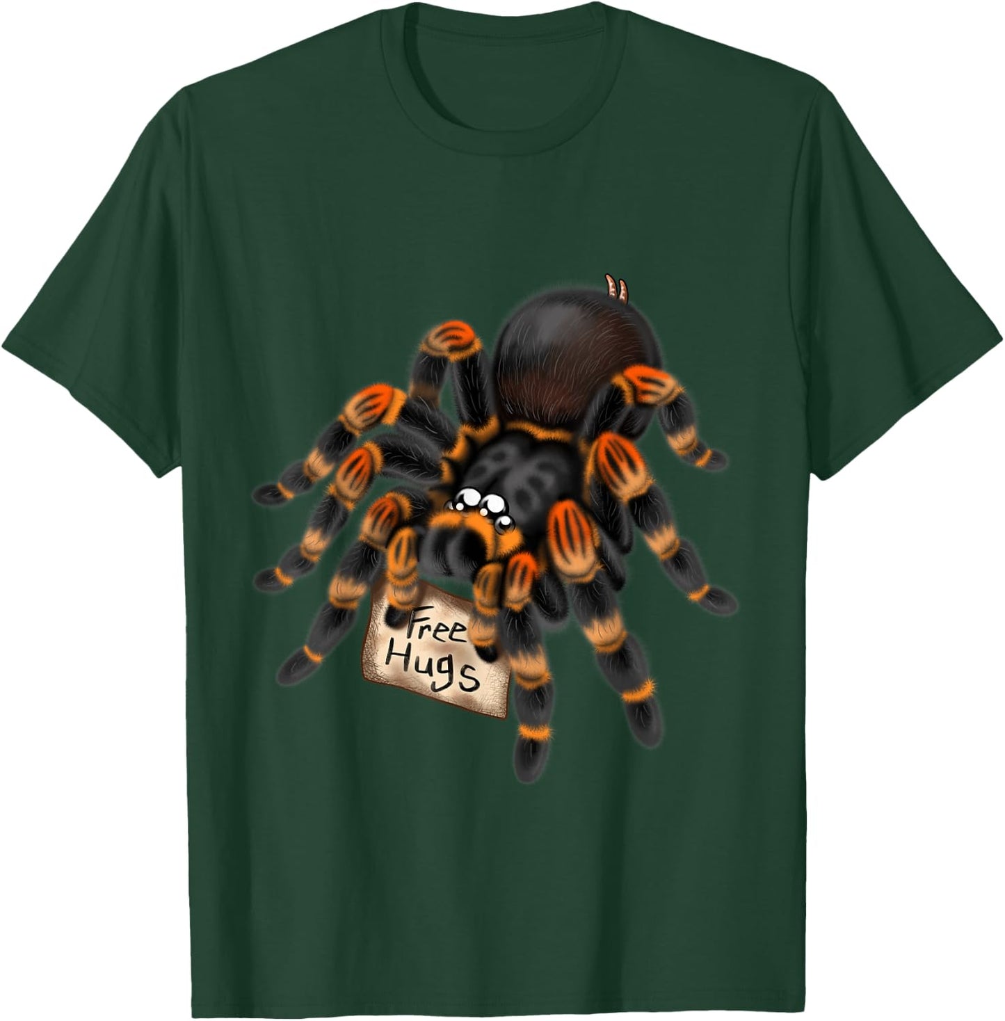 Red Orange Knee Tarantula Spider Hugs T-Shirt - T-Shirt | Forest