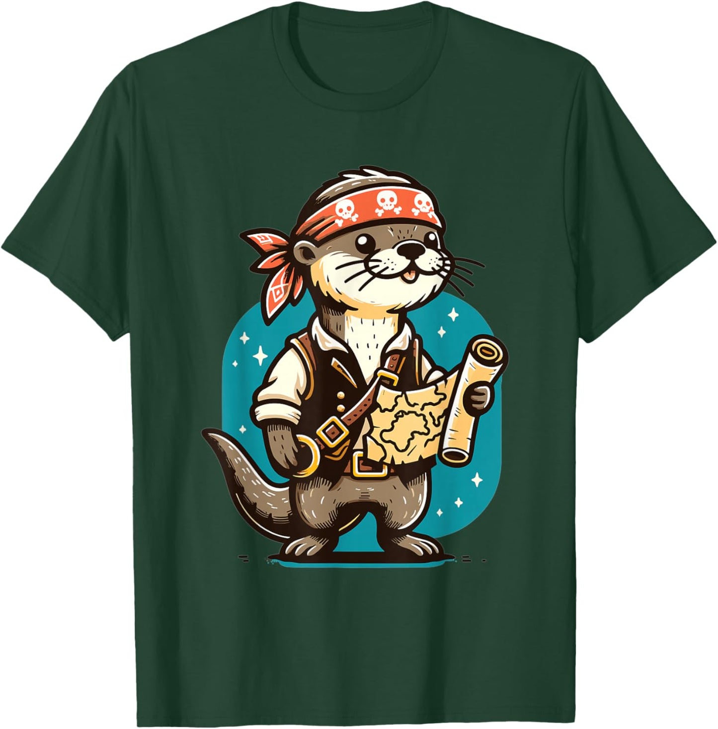 Otter Pirate's Treasure Hunt T-Shirt - T-Shirt | Forest