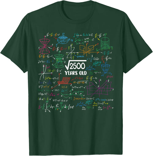 Square Root of 2500 - 50 Year Old Math Lovers 50th Birthday