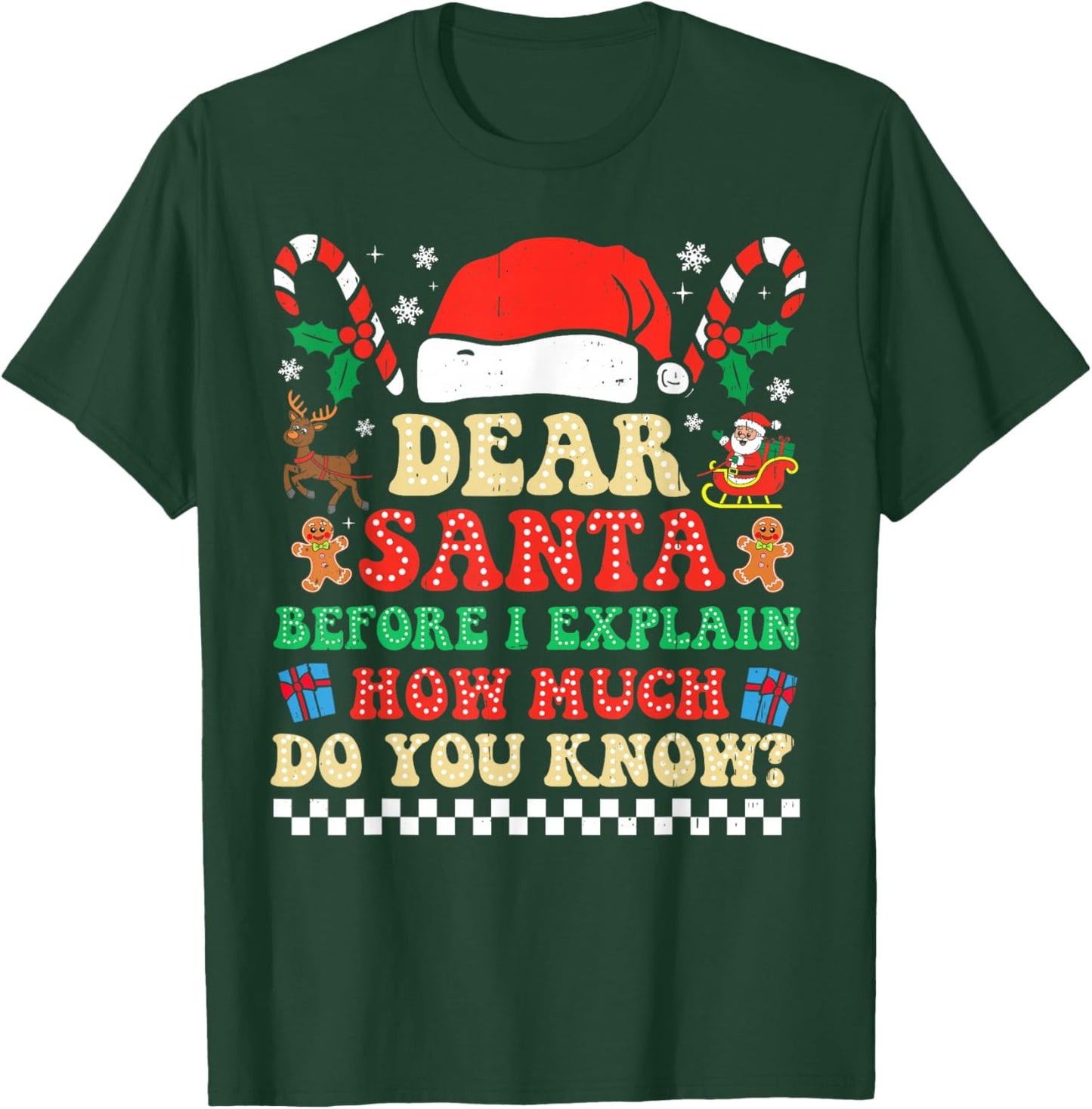 Dear Santa I Can Explain Funny Christmas Xmas Squad Groovy T-Shirt - T-Shirt | Forest