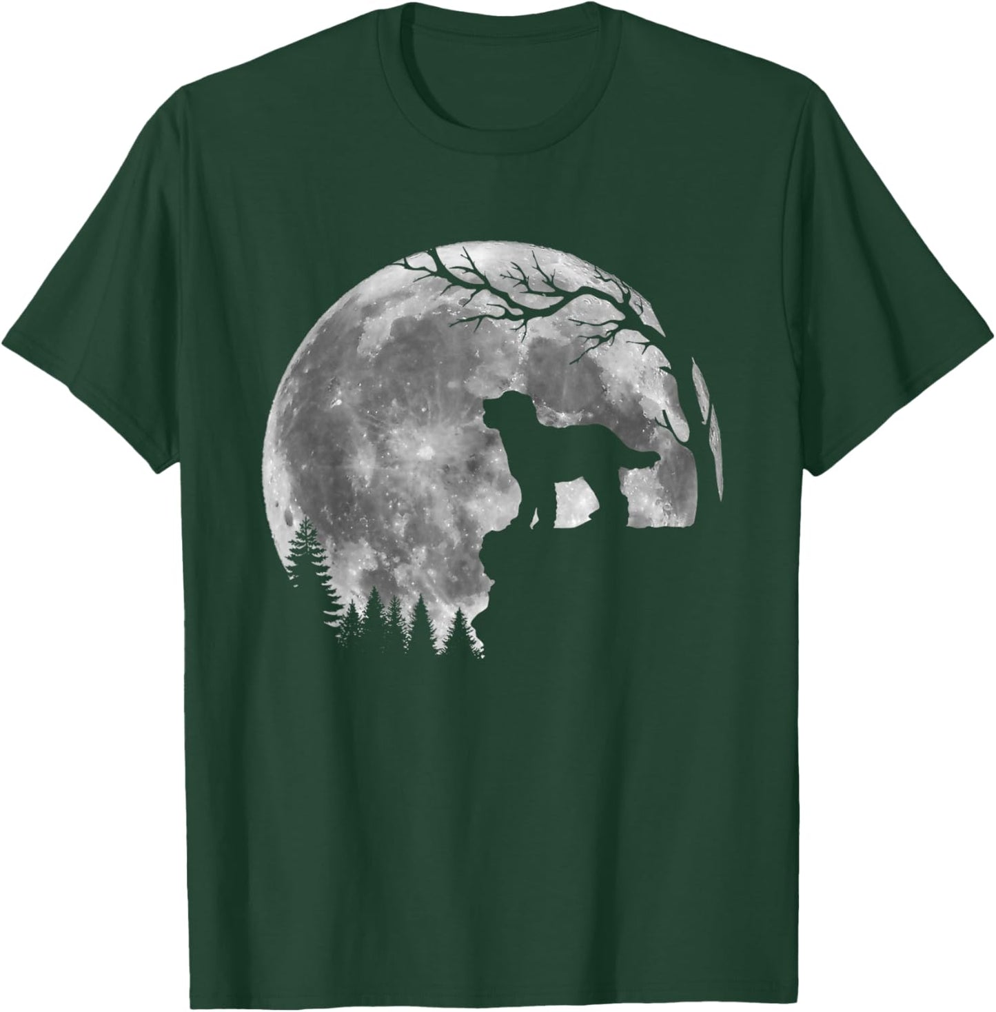Bernedoodle Doodle Dog Moon Silhouette Halloween Costume T-Shirt - T-Shirt | Forest