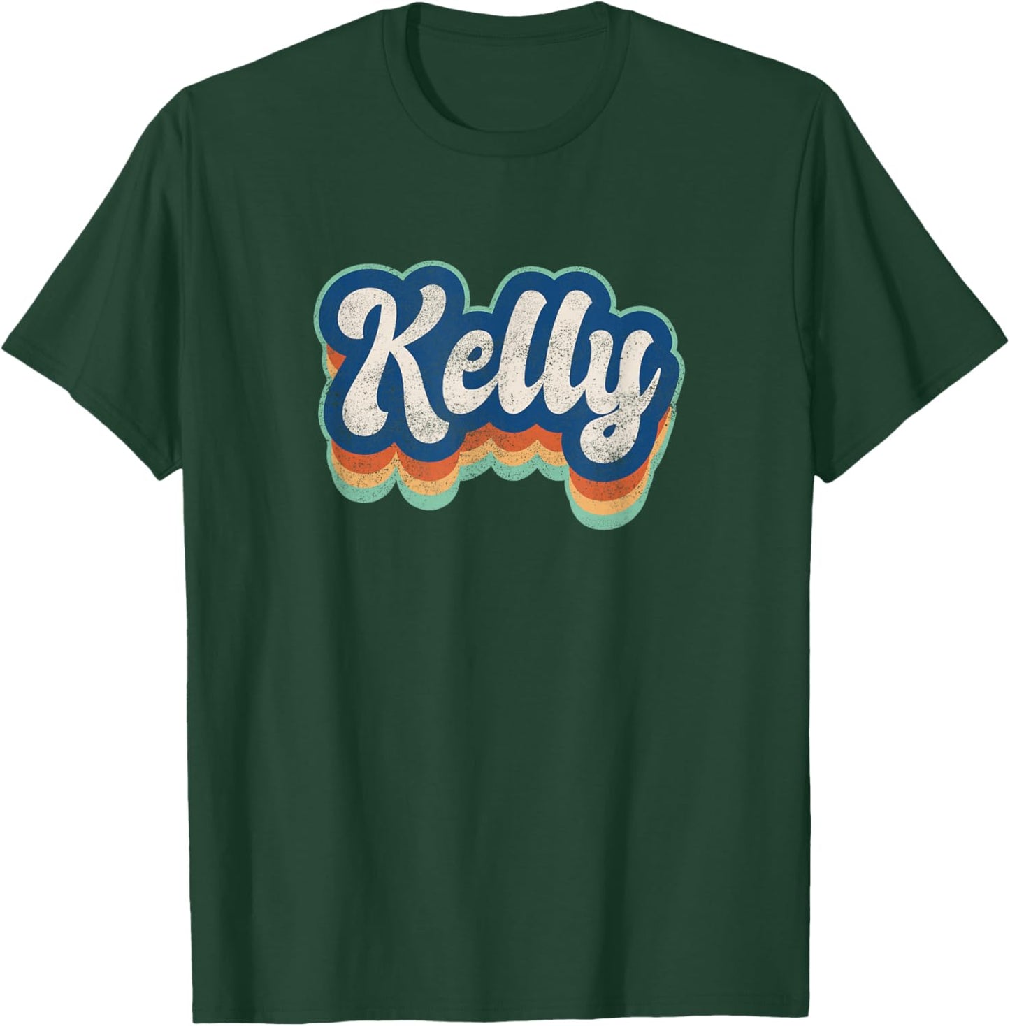 Kelly First Name Girl Vintage Style 70s 80s Personalized T-Shirt - T-Shirt | Forest