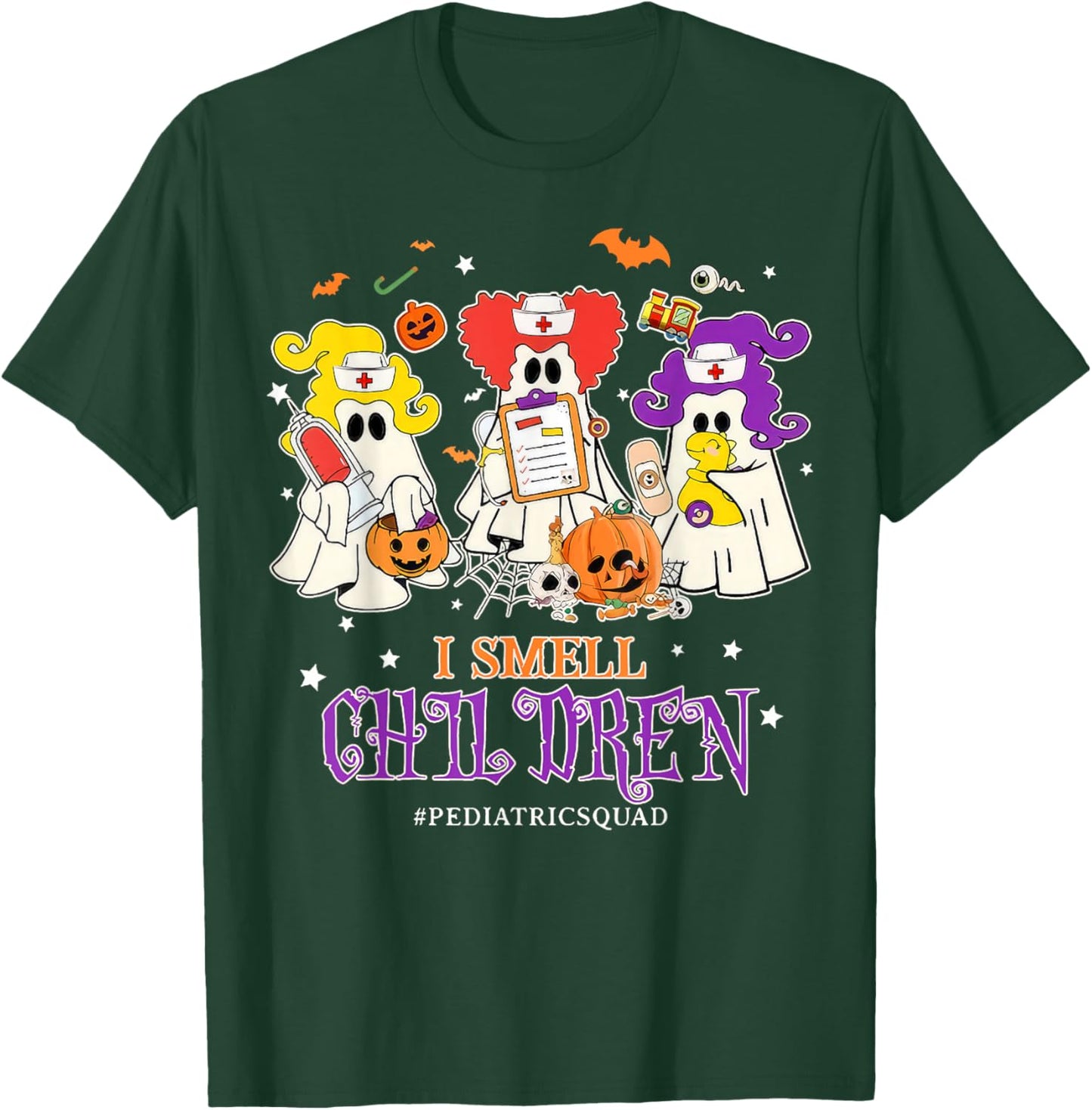 I Smell Children Funny Witch Halloween Pediatrics Nurse T-Shirt - T-Shirt | Forest