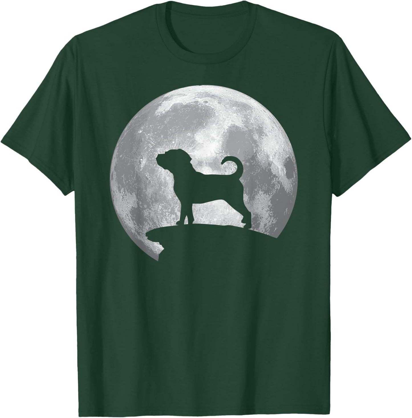 CHUG Dog And Moon Vintage Halloween Costume Men Women Kids T-Shirt - T-Shirt | Forest