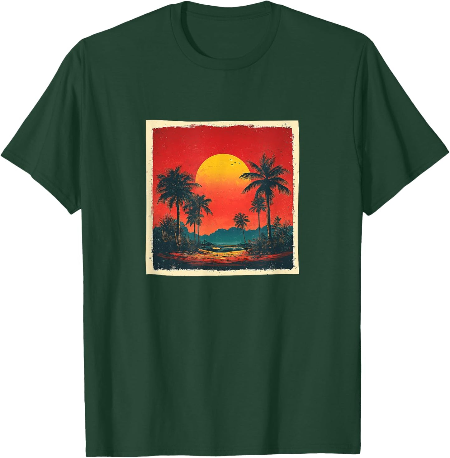 Desert Oasis Vintage Landscape Graphic T-Shirt - T-Shirt | Forest