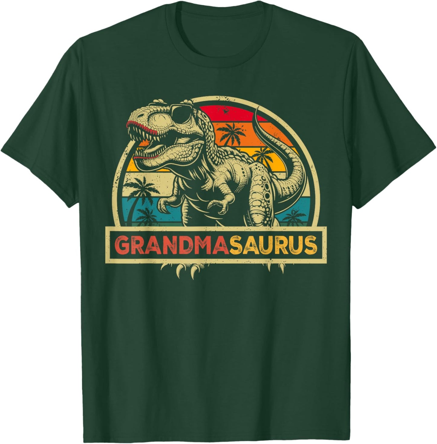 Grandmasaurus T Rex Dinosaur Grandma Saurus Family Matching T-Shirt - T-Shirt | Forest