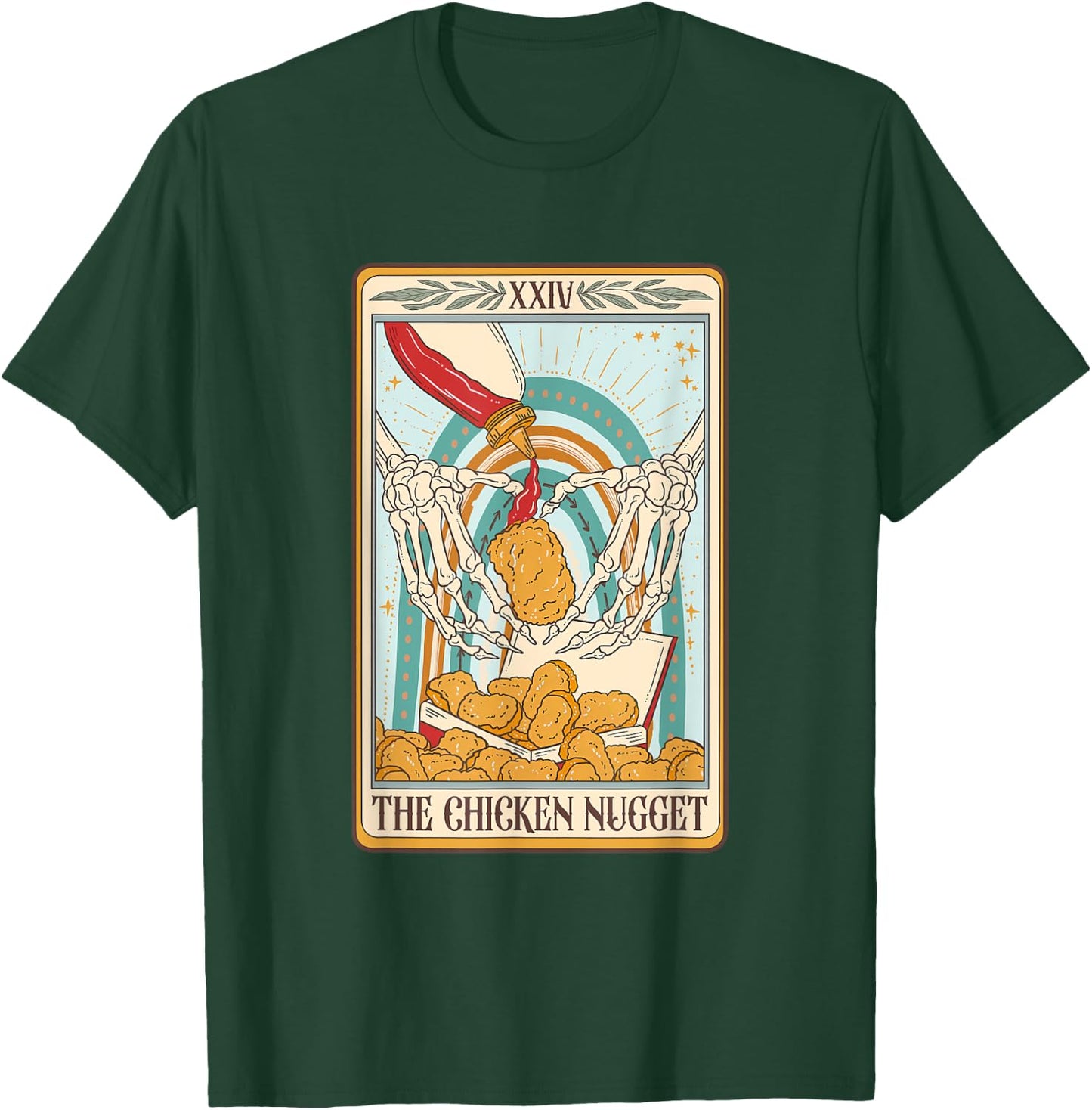 The Chicken Nugget Tarot Card Chicken Nugget Lover Mystical T-Shirt - T-Shirt | Forest