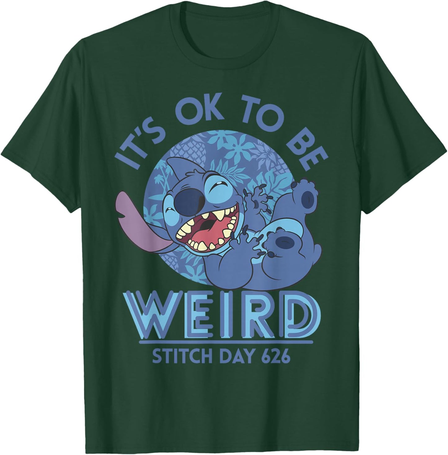 Disney Lilo & Stitch 626 Stitch Day It's OK To Be Weird Short Sleeve T-Shirt - T-Shirt | Forest