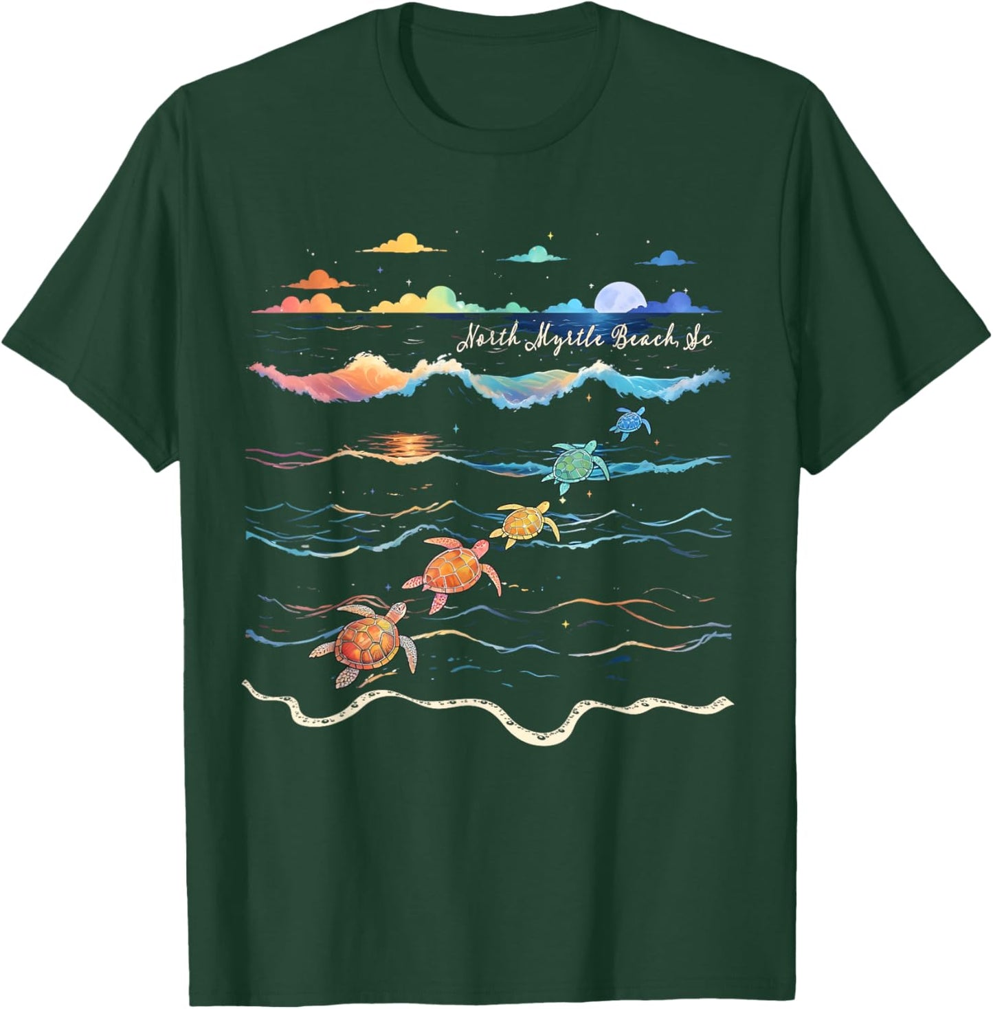 North Myrtle Beach South Carolina Sea Turtle Lover Beach T-Shirt - T-Shirt | Forest