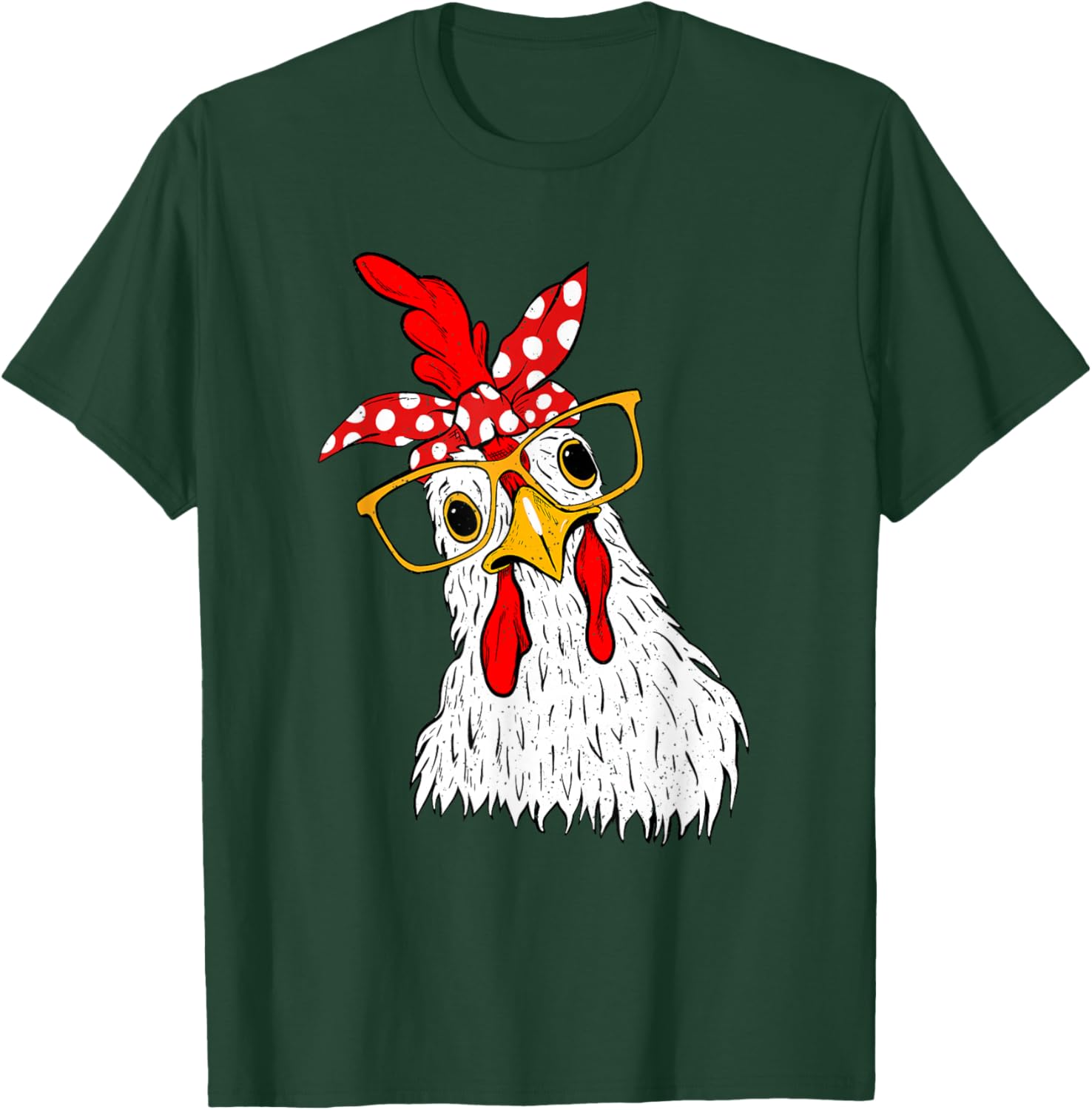 Chicken Bandana Girl - Poultry Owner Rancher Farmer Backyard T-Shirt - T-Shirt | Forest