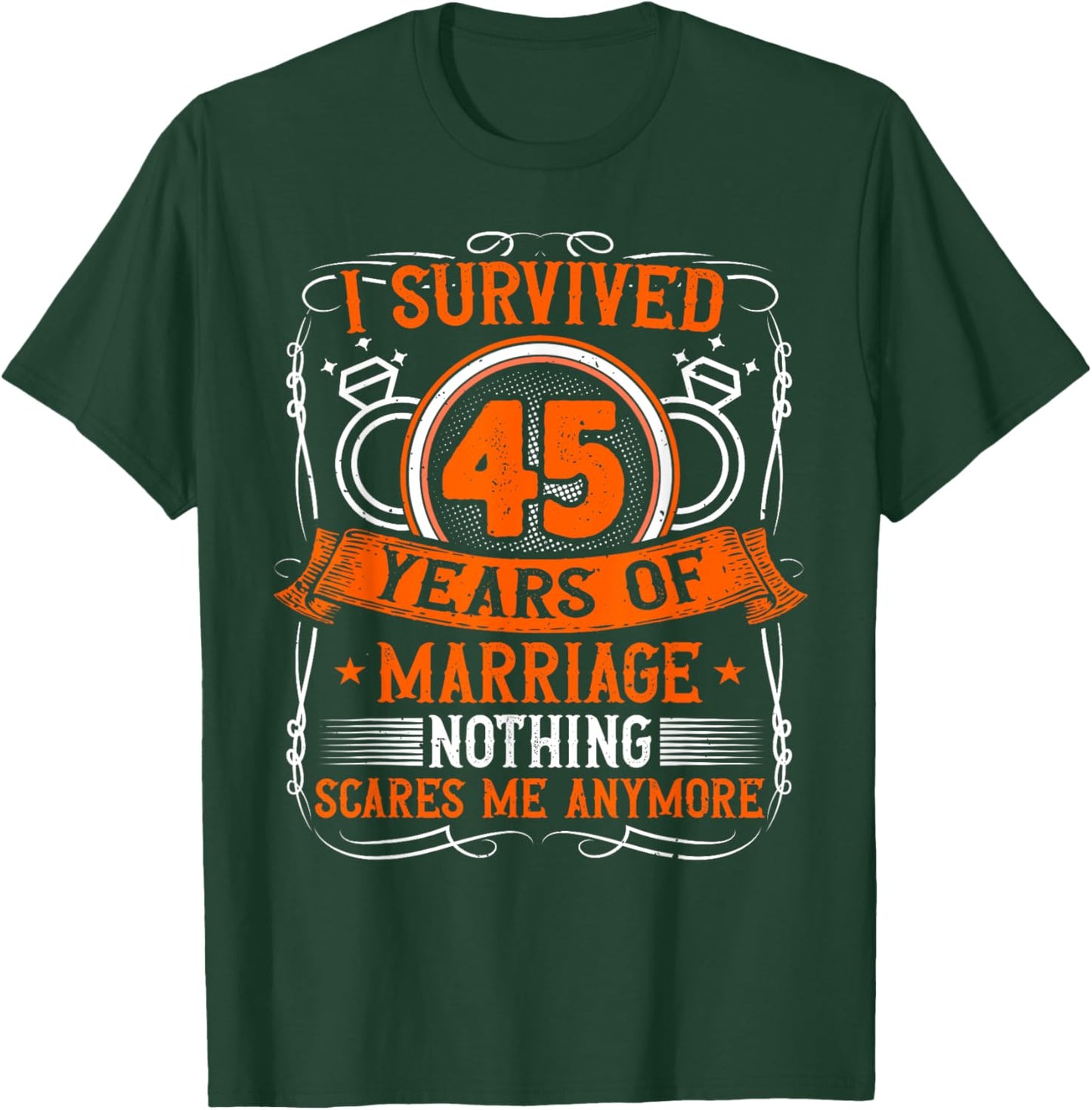 45th Wedding Anniversary, 45 Years Married, Husband & Wife T-Shirt - T-Shirt | Forest
