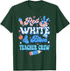 Groovy Red White Blue Teacher Crew 4th Of July T-Shirt - T-Shirt | Forest
