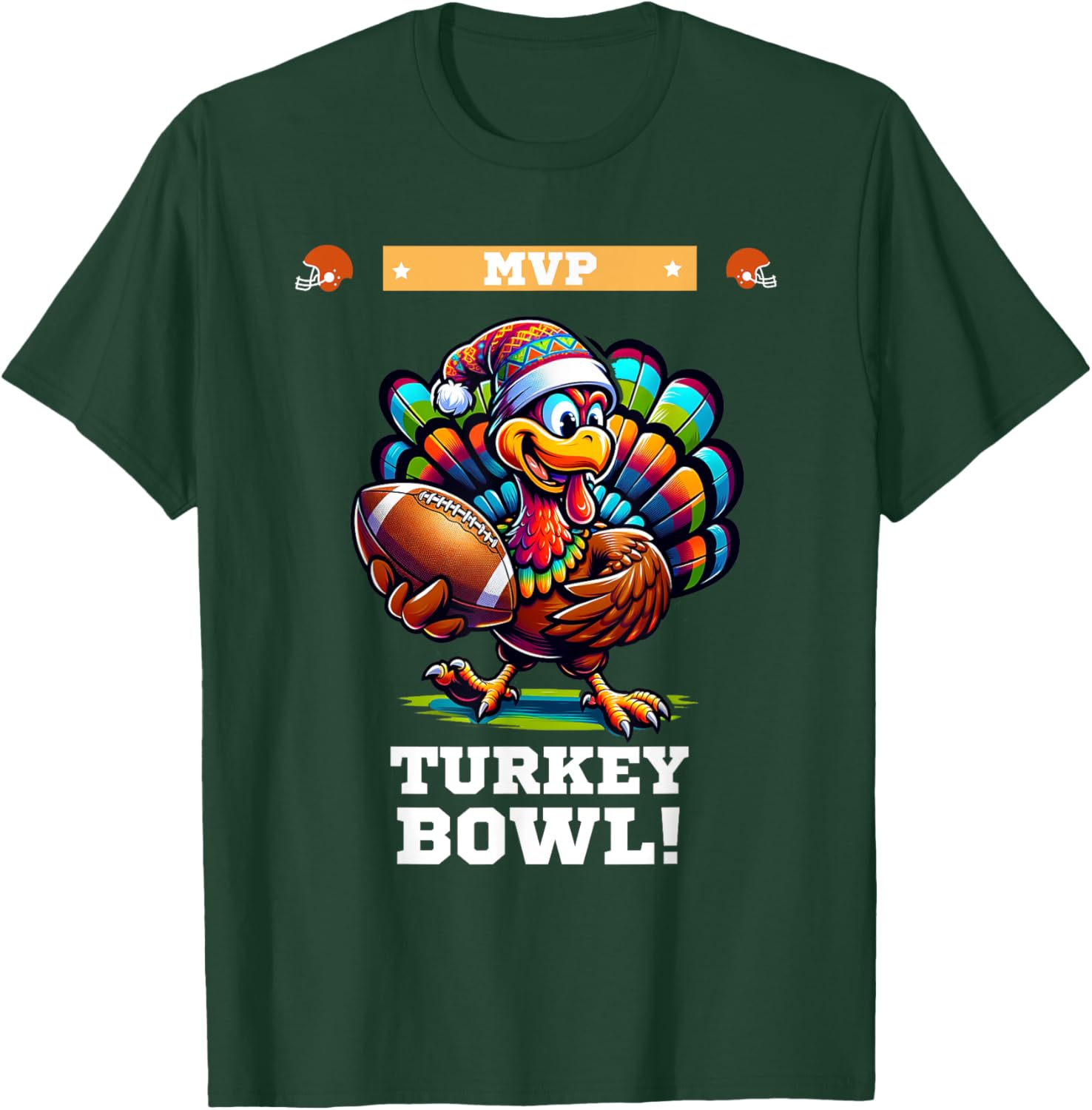 Turkey Bowl Thanksgiving Football - -Adult, Kids - Black - Short Sleeve - Modern - Cartoon Holiday Football Shirt - Small T-Shirt - T-Shirt | Forest
