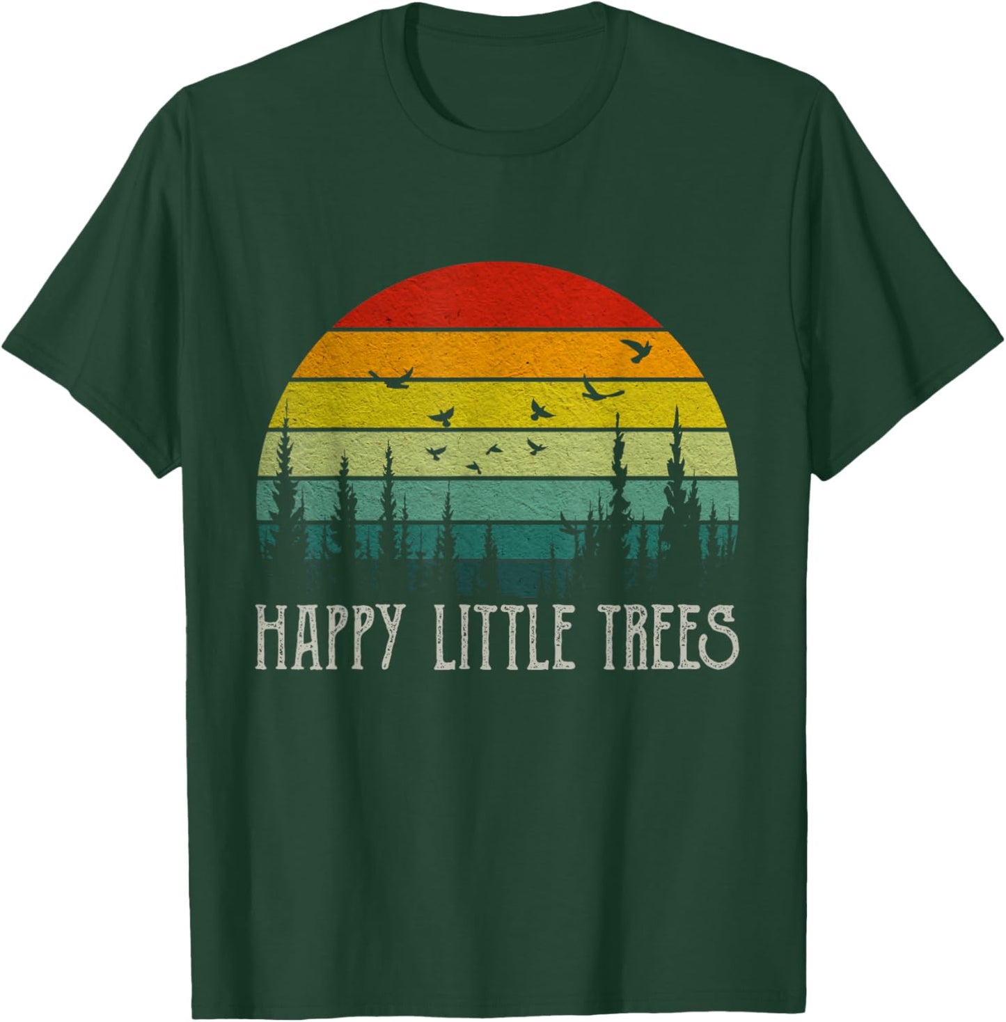 Happy Little Graphic Art Awesome Apparel Funny Forest Tree T-Shirt - T-Shirt | Forest