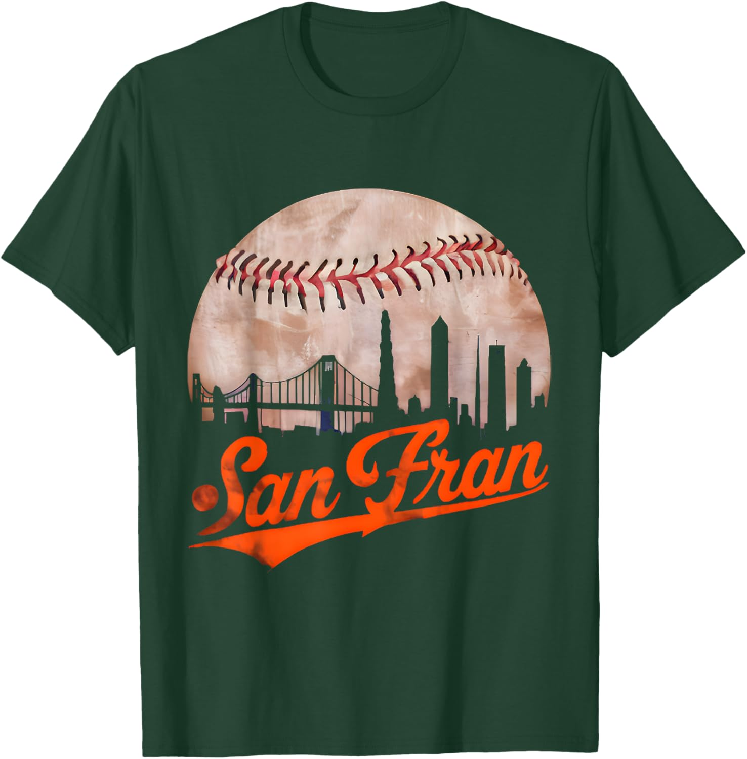 Vintage Distressed San Francisco California, Baseball Lovers T-Shirt - T-Shirt | Forest