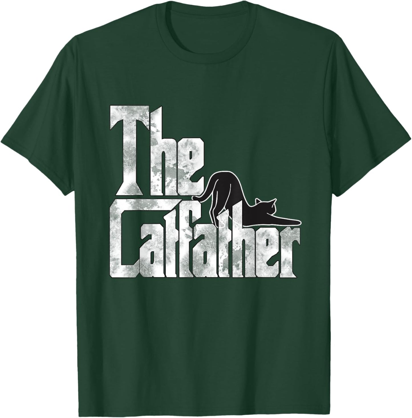 The Catfather Black Cat Father Mafia Whiskers Male Daddy T-Shirt - T-Shirt | Forest