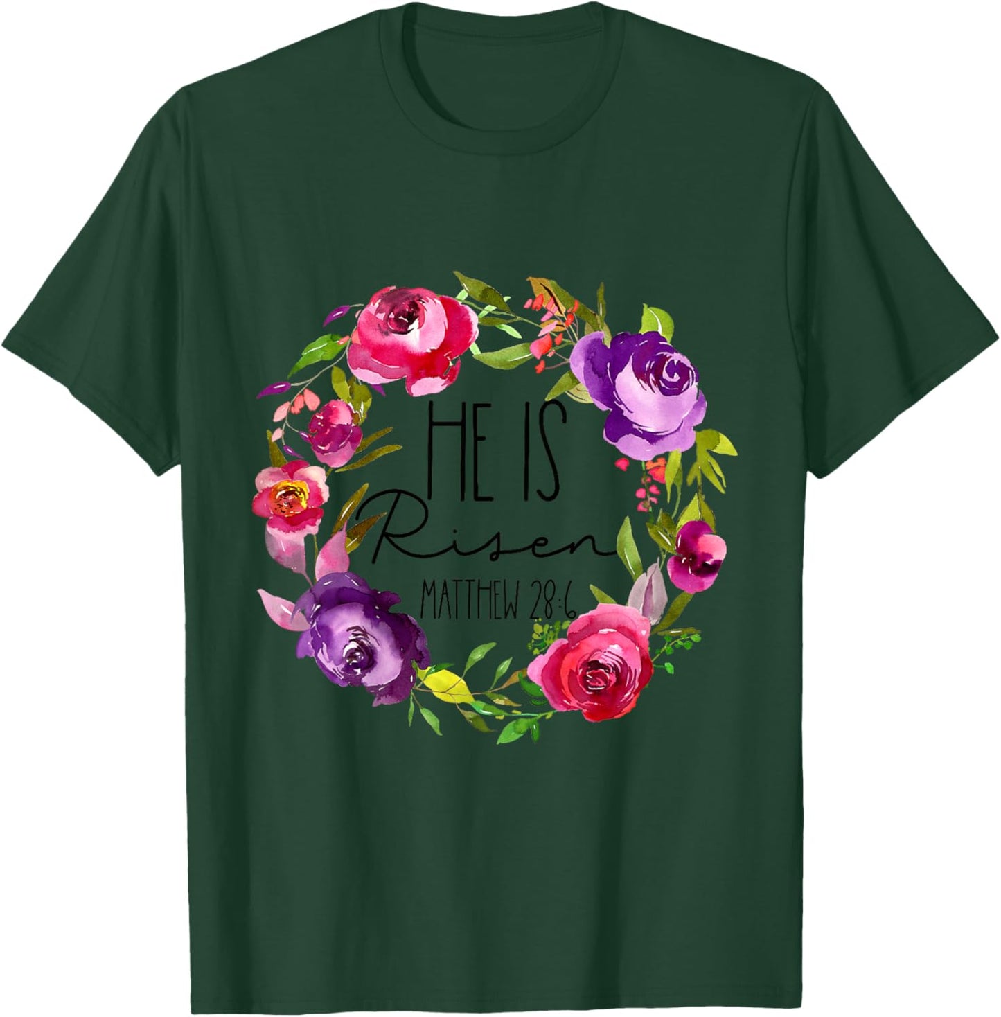Kids Girls Easter He is Risen for Baby and Toddler Outfit Floral T-Shirt - T-Shirt | Forest