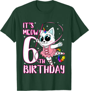 Its Meow 6th Birthday Caticorn Unicorn Kittycorn Girls Gift T-Shirt - T-Shirt | Forest