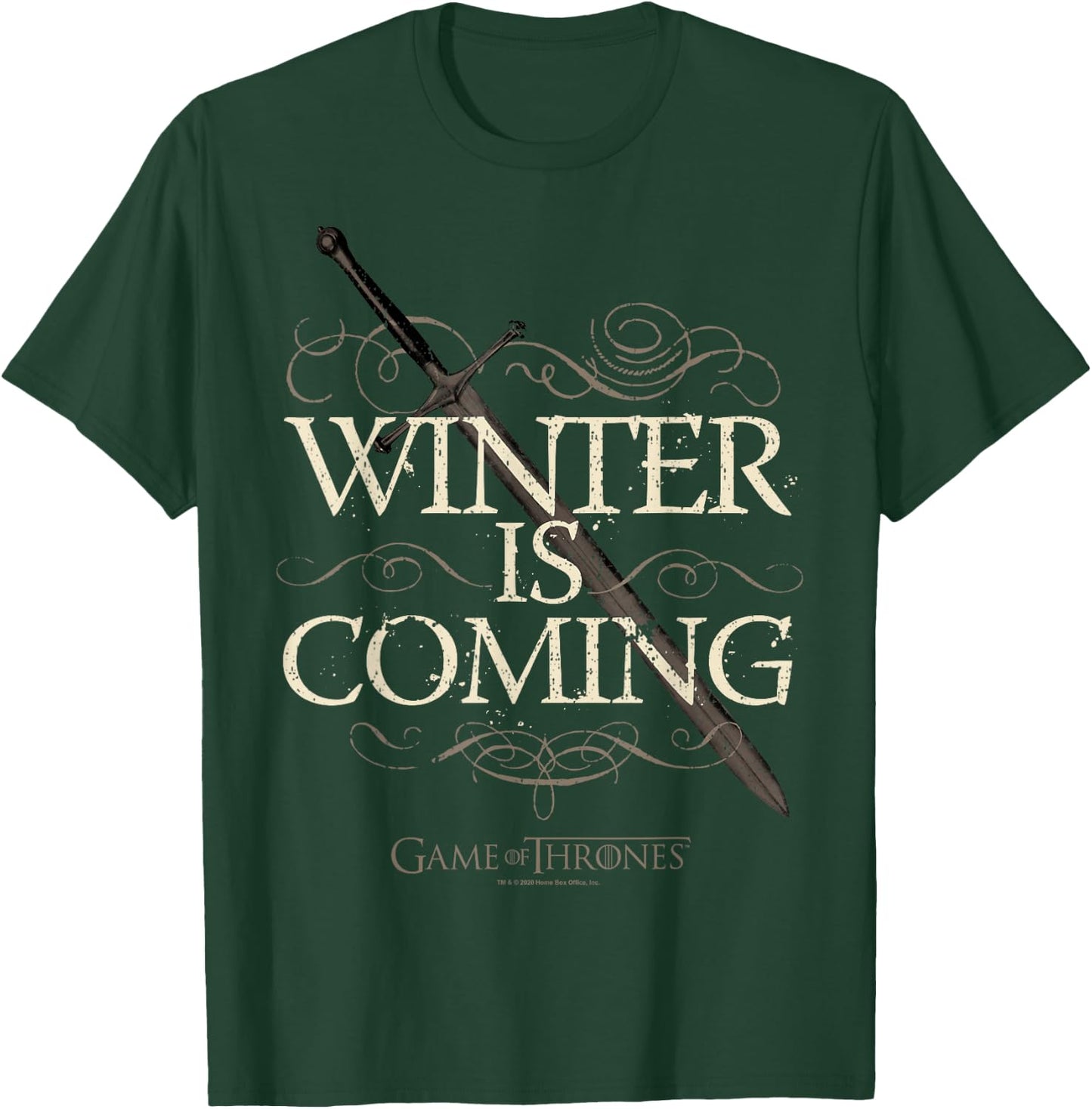 Game Of Thrones Winter Is Coming Text T-Shirt - T-Shirt | Forest