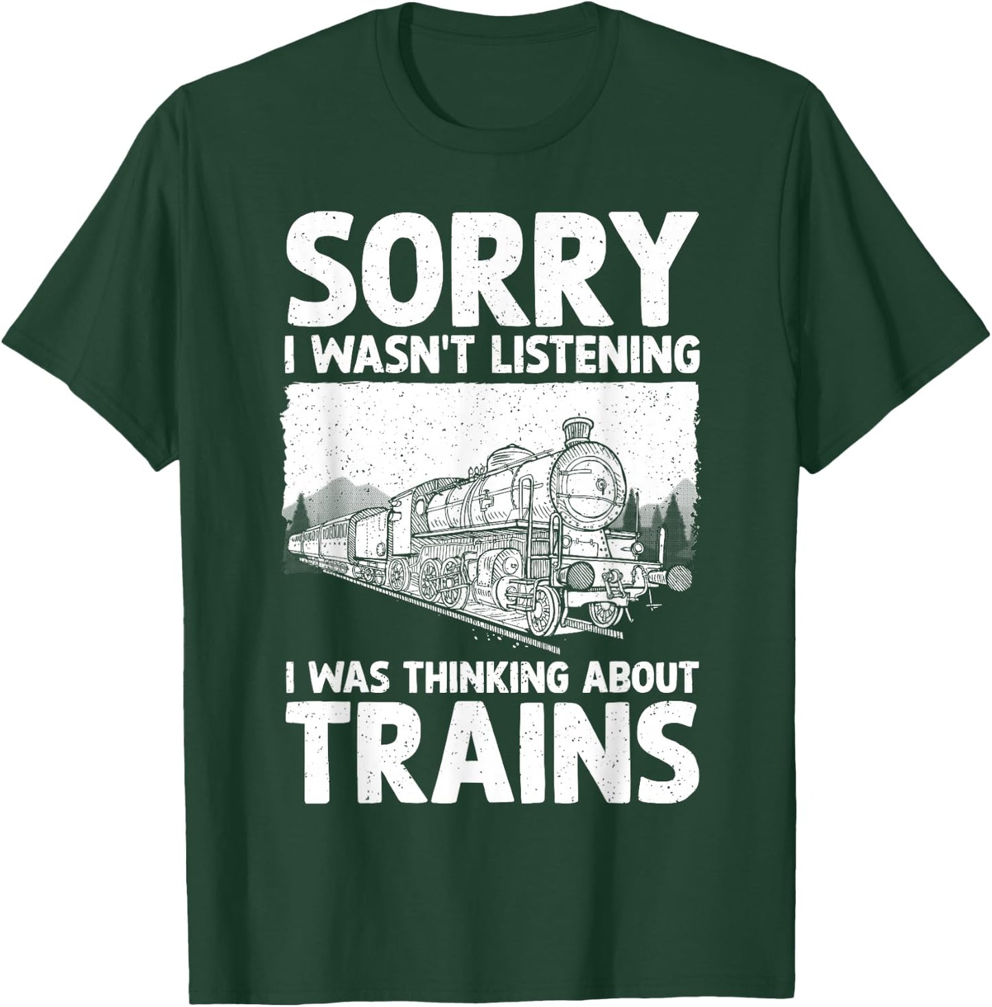Cool Train Art Women Railroad Crossing Train Lovers T-Shirt - T-Shirt | Forest
