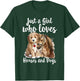 Just a Girl who loves Horses And Dogs Funny Horse & Dog T-Shirt - T-Shirt | Forest