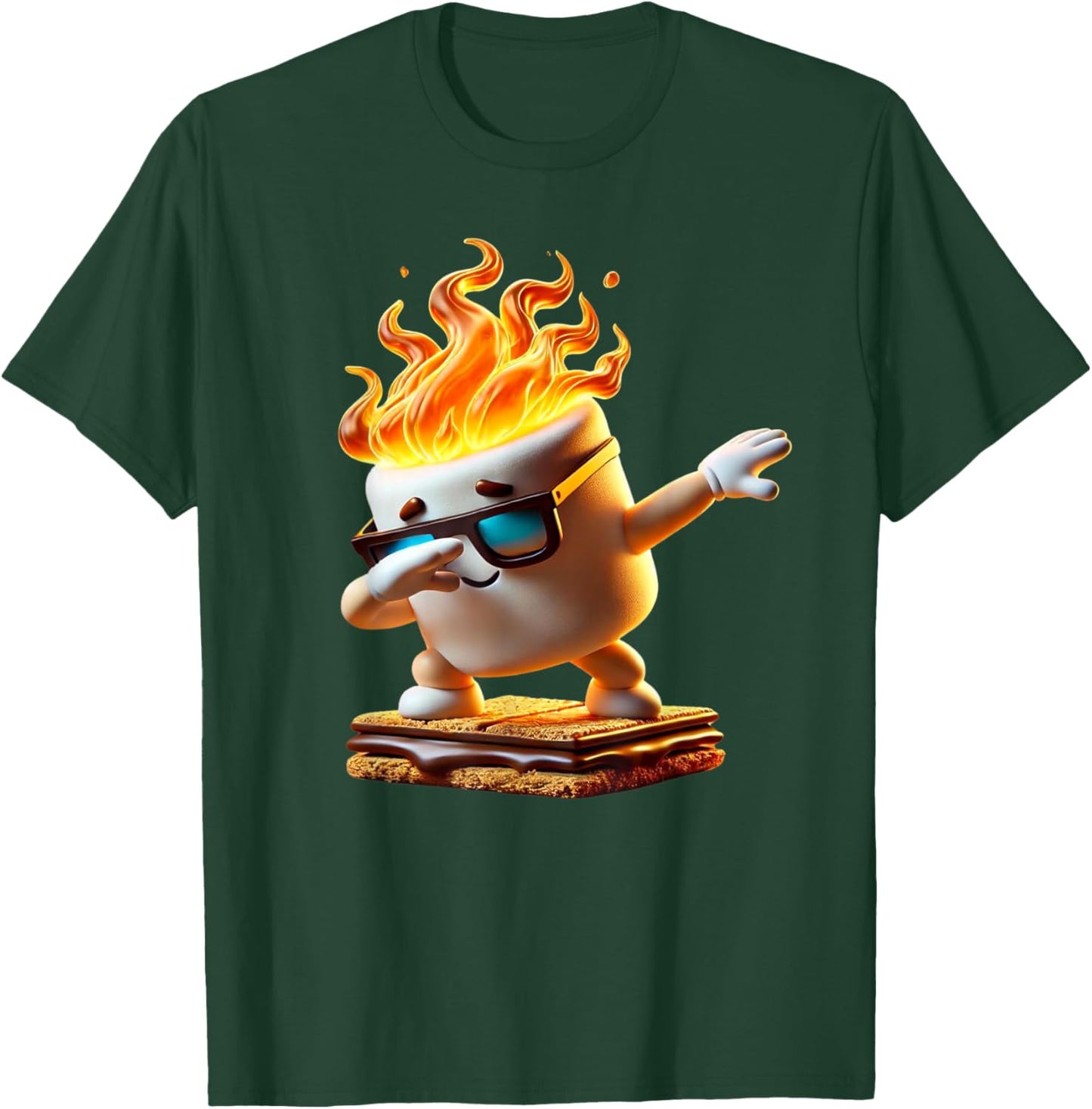 Dabbing Smore Marshmallow Cute Dab Dance Camping Camper Gift T-Shirt - T-Shirt | Forest
