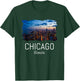 Chicago Skyline At Night Cool Souvenir Chicago Illinois T-Shirt - T-Shirt | Forest