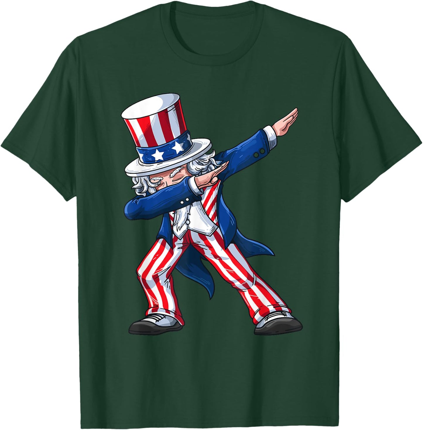 Dabbing Uncle Sam | Funny Dab Dance 4th Of July Gift T-Shirt - T-Shirt | Forest