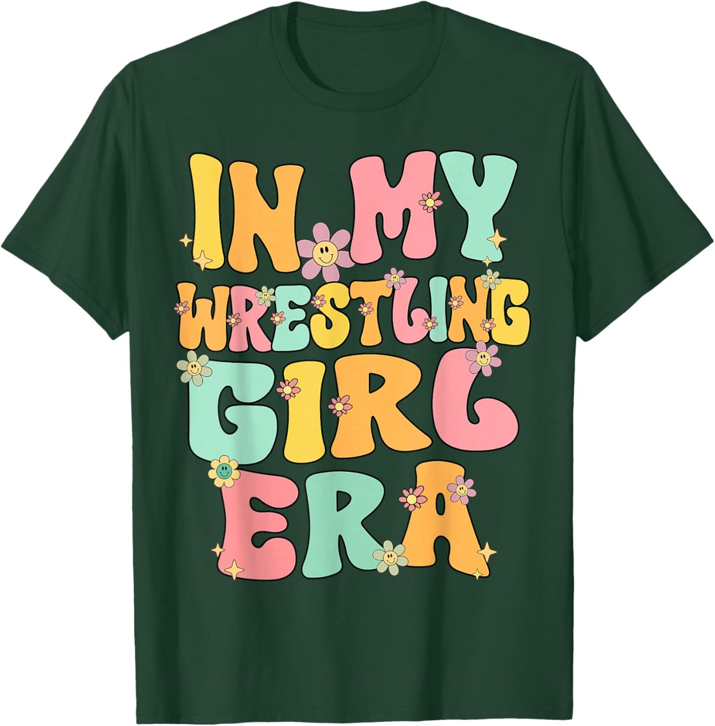 Cute In My Wrestling Girl Era Groovy Wrestling Girl Wrestler T-Shirt - T-Shirt | Forest