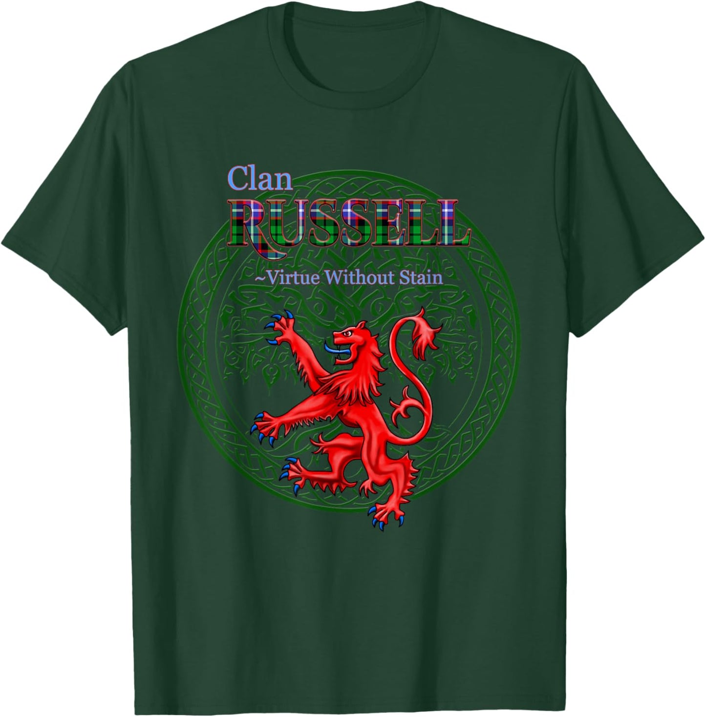 Russell Scottish Clan Pride Family Motto T-Shirt - T-Shirt | Forest