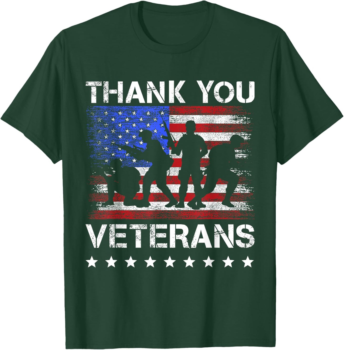 Thank you veterans for proud military veterans day US flag T-Shirt - T-Shirt | Forest