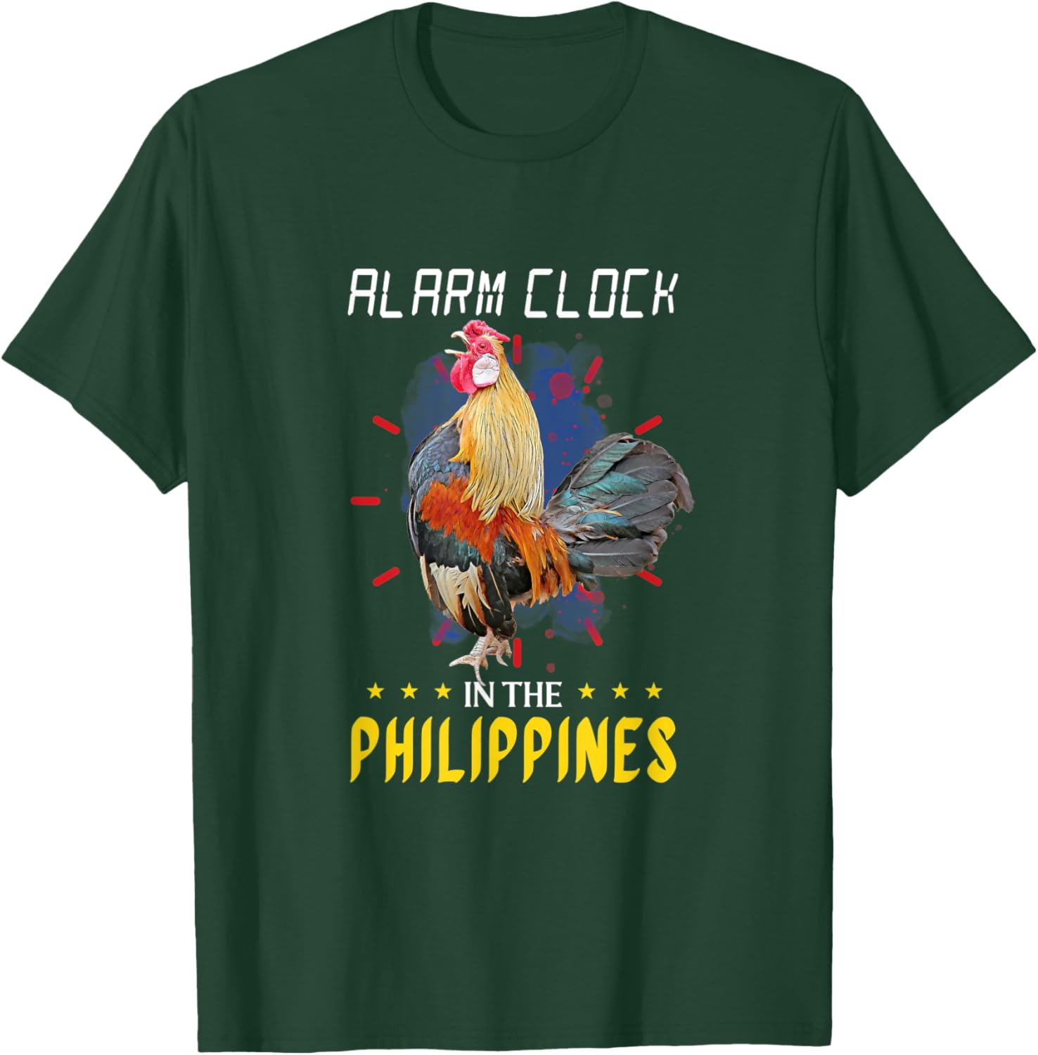 Funny Filipino Chicken Alarm Clock in the Philippines Pinoy T-Shirt - T-Shirt | Forest