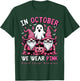 In October We Wear Pink Ghost Gnomes Breast Cancer Awareness T-Shirt - T-Shirt | Forest