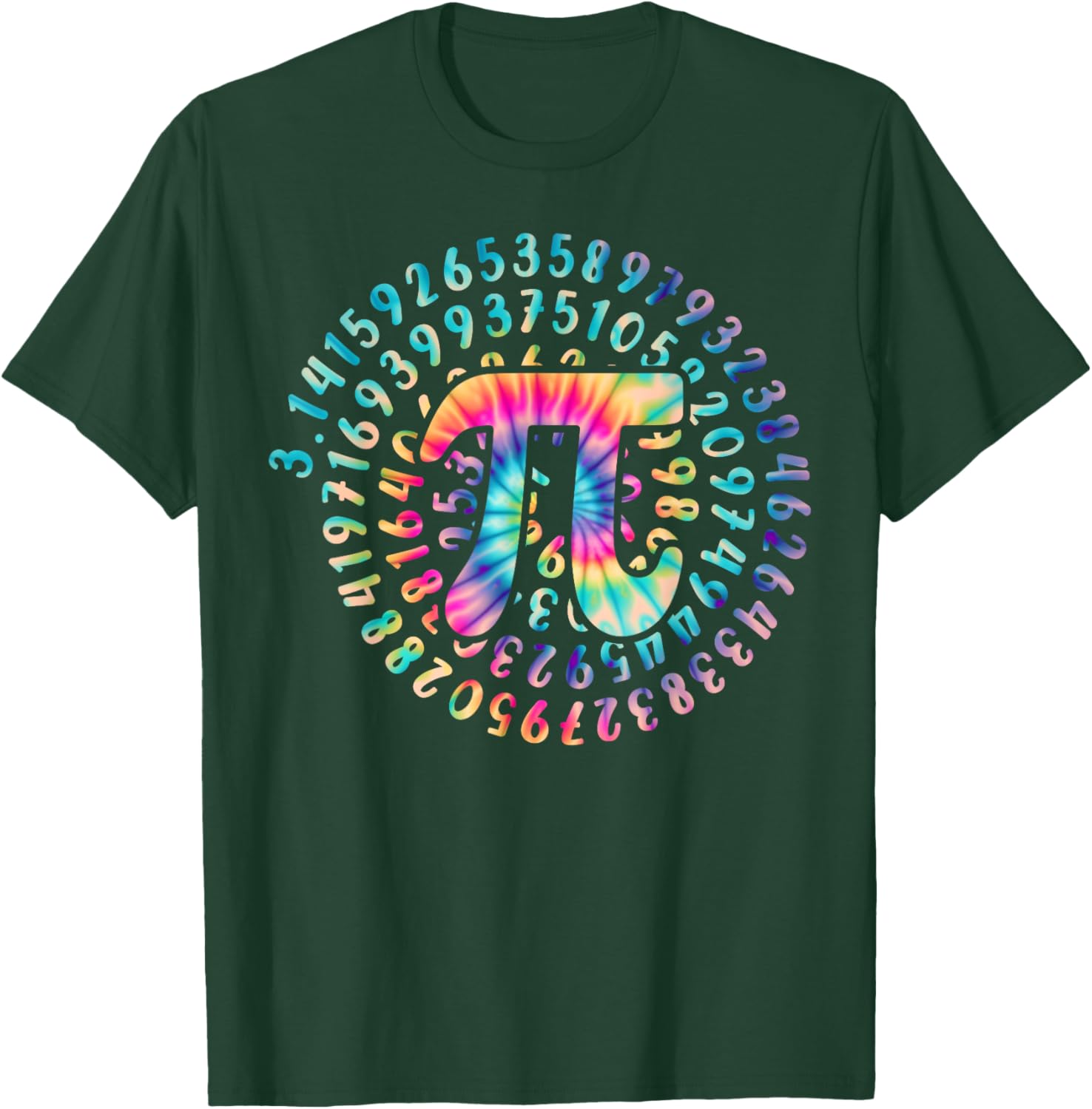 Happy Pi Day Tie Dye Pi Symbol 3,14 Pi Number Math Science T-Shirt - T-Shirt | Forest