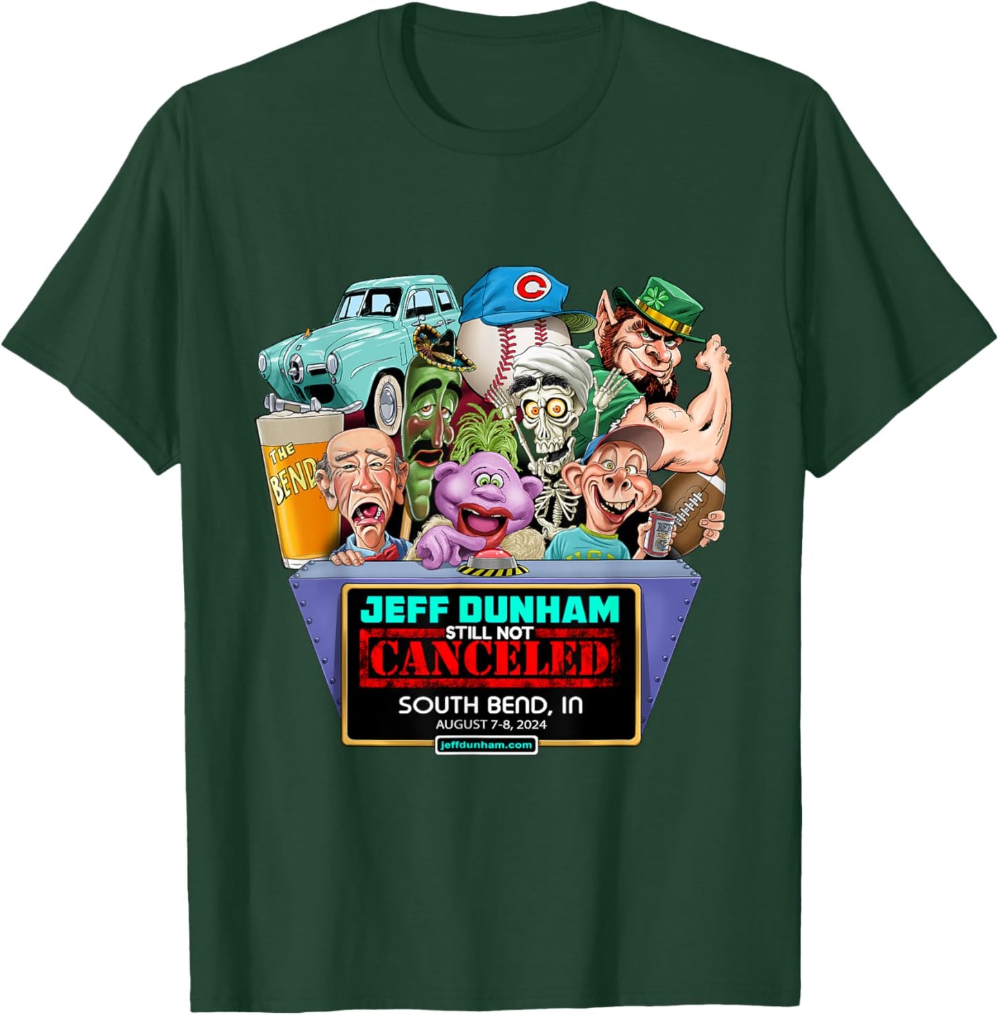 Jeff Dunham South Bend, IN (2024) T-Shirt - T-Shirt | Forest