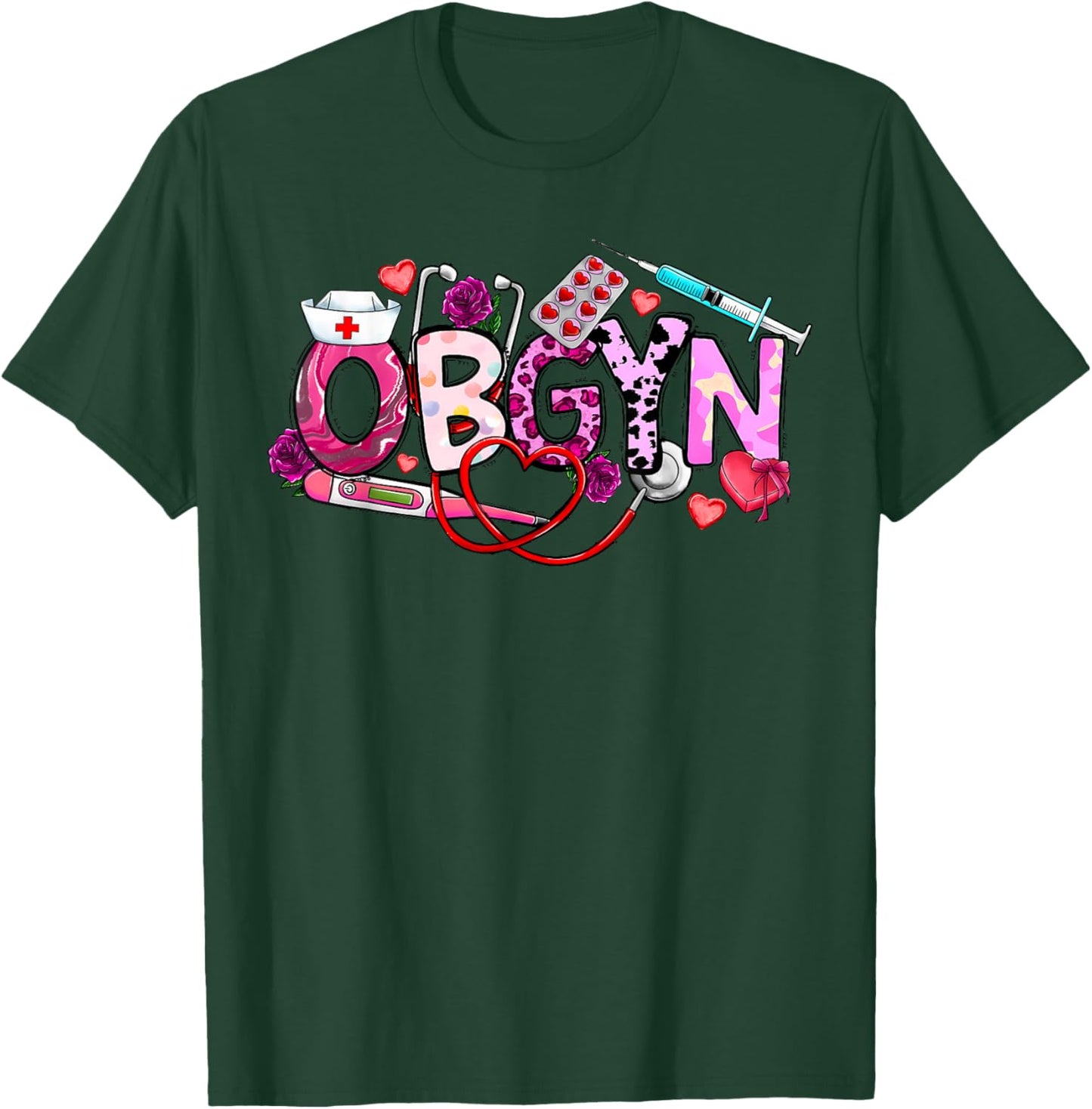 OBGYN Valentine's Day Gynecologist Obstetrician OBGYN Doctor T-Shirt - T-Shirt | Forest