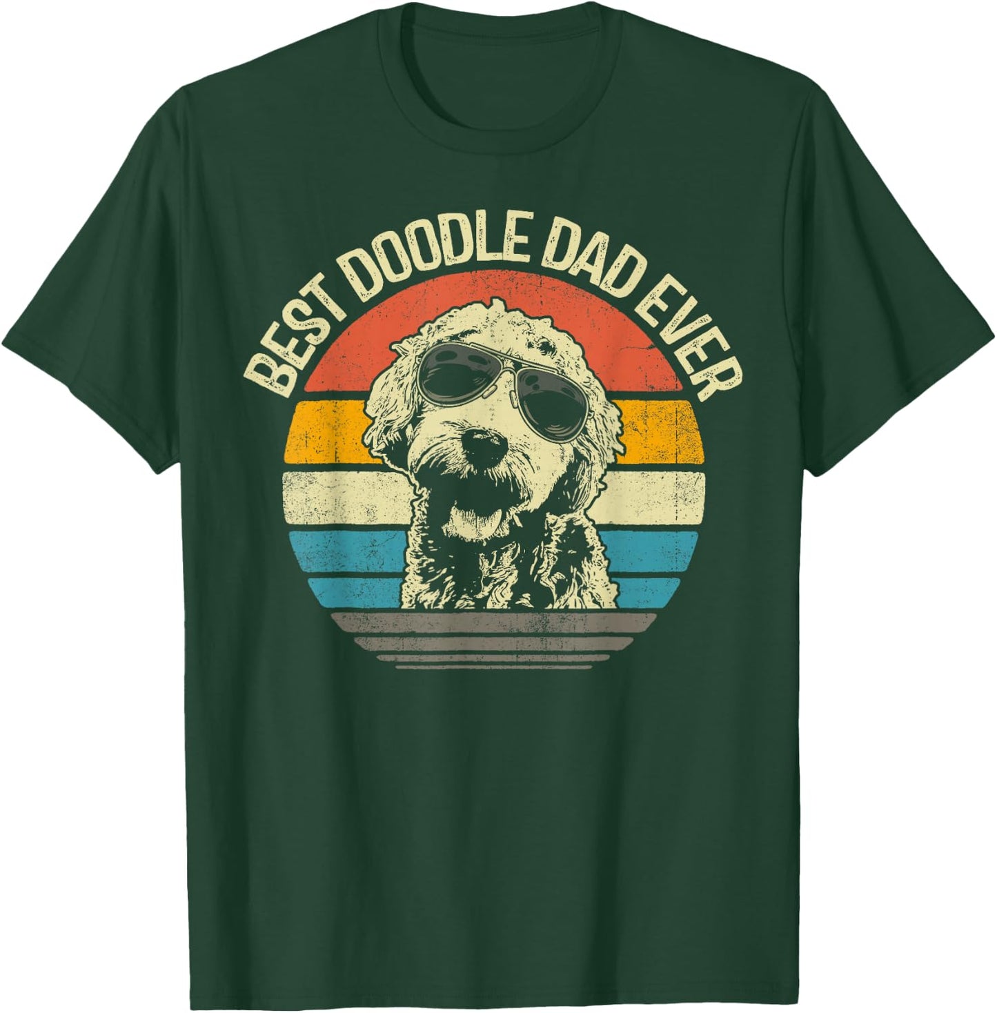 Best Doodle Dad Ever Funny Goldendoodle Dad Vintage Gifts T-Shirt - T-Shirt | Forest