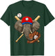 Elephant Baseball Elephant Lovers Baseball Player T-Shirt - T-Shirt | Forest
