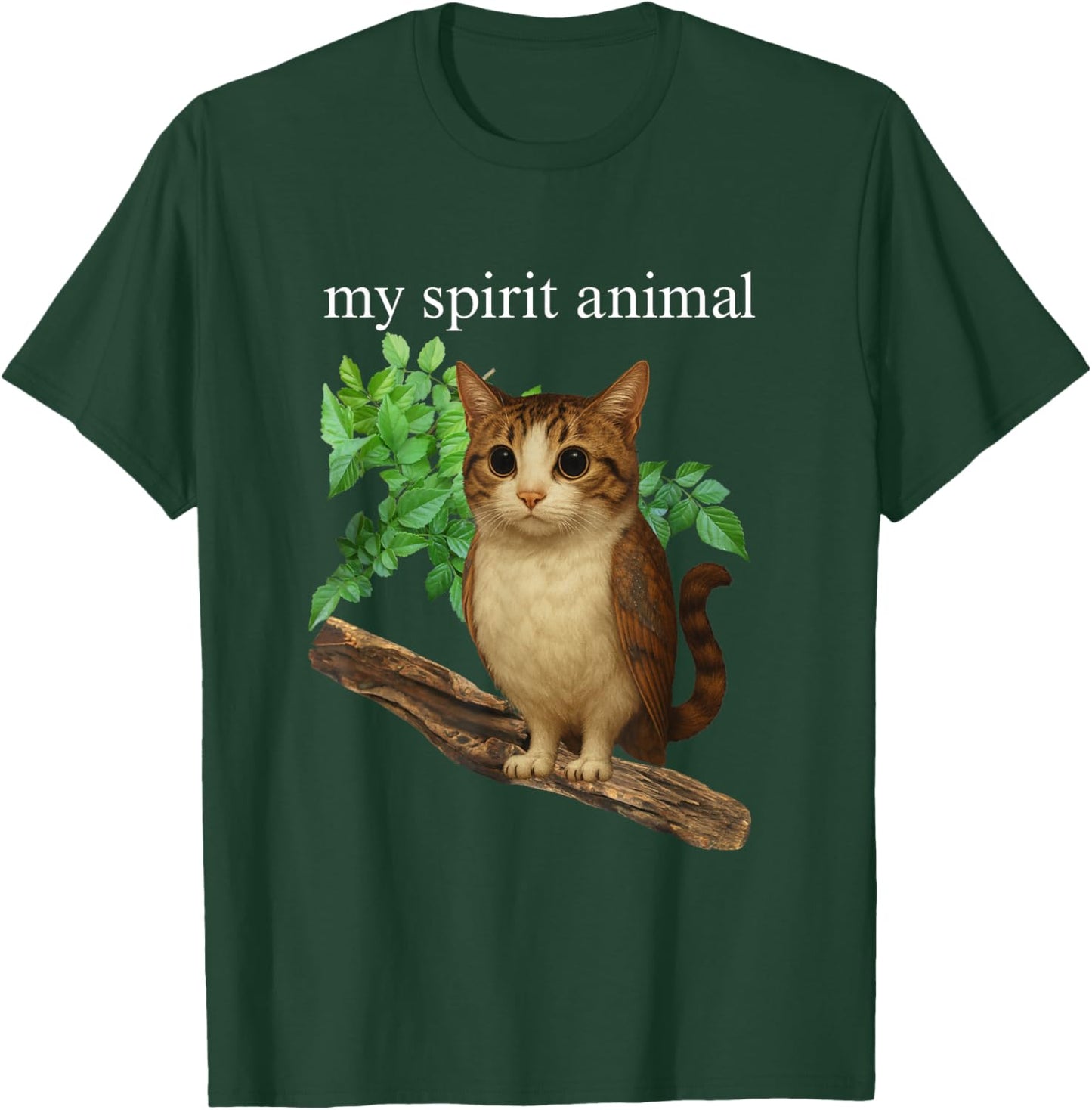 Funny Meowl Meme, Cat Owl Meme Brainrot Gen Alpha T-Shirt - T-Shirt | Forest