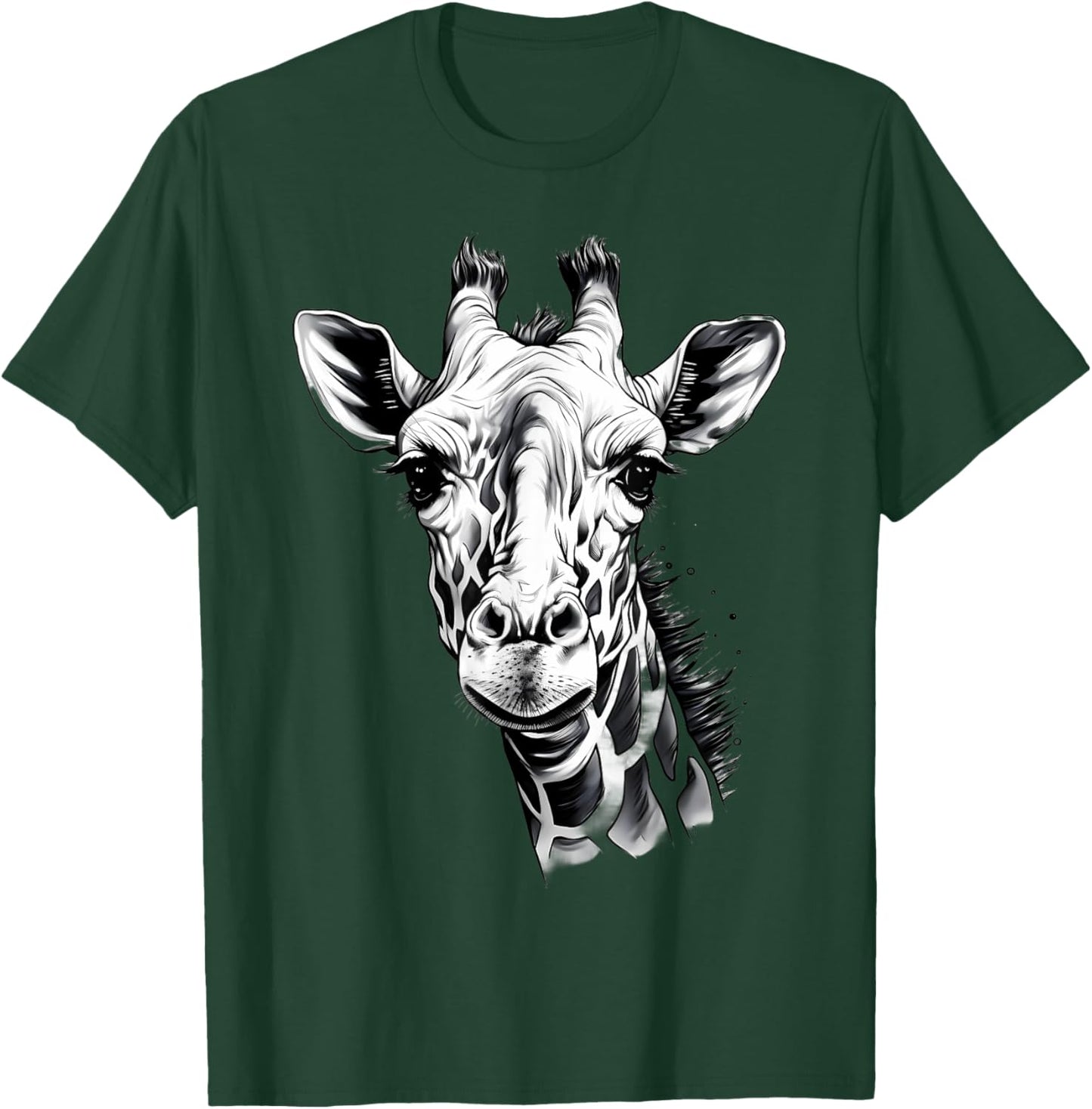 Giraffe Artwork Portrait African Animal Lovers Wildlife T-Shirt - T-Shirt | Forest