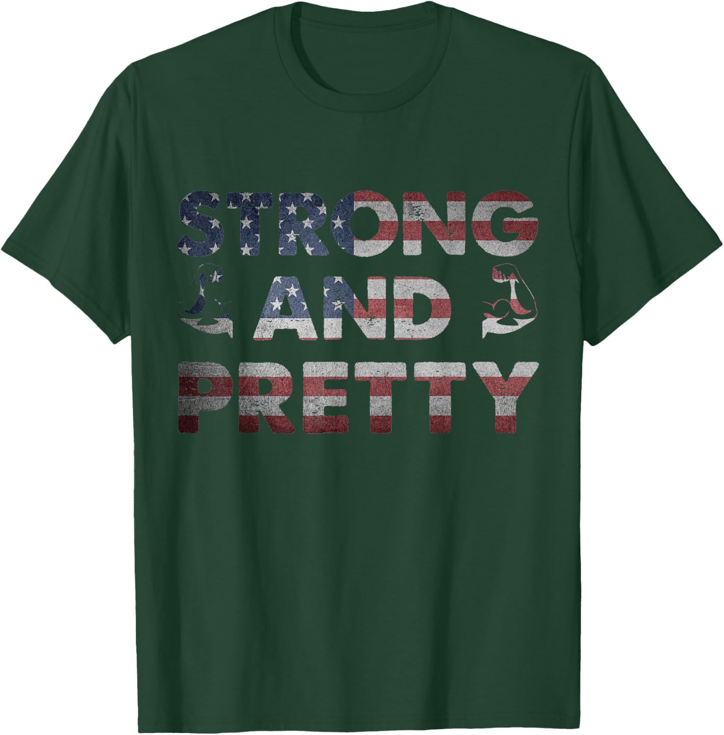 Workout Quote Old Man Lifting Weight Strong And Pretty T-Shirt - T-Shirt | Forest