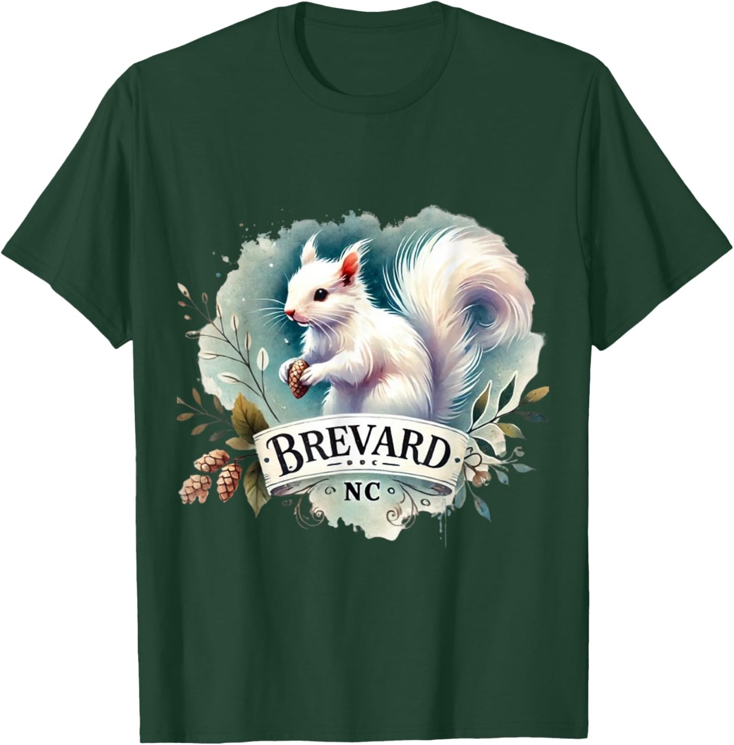 Salter Designs Brevard NC White Squirrel Kids Classic Fit Polyester 100% Black Short Sleeve T-Shirt - T-Shirt | Forest