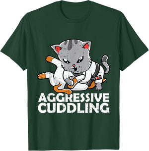 Aggressive Cuddling Jiu Jitsu Cat BJJ Martial Arts MMA Men Women Girls Kids T-Shirt - T-Shirt | Forest