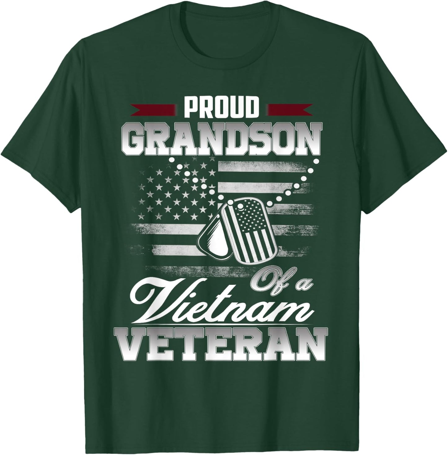 Proud Grandson Of A VietNam Veteran Military Shirt T-Shirt - T-Shirt | Forest